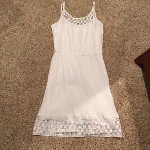 Kids’ lace-lined white dress